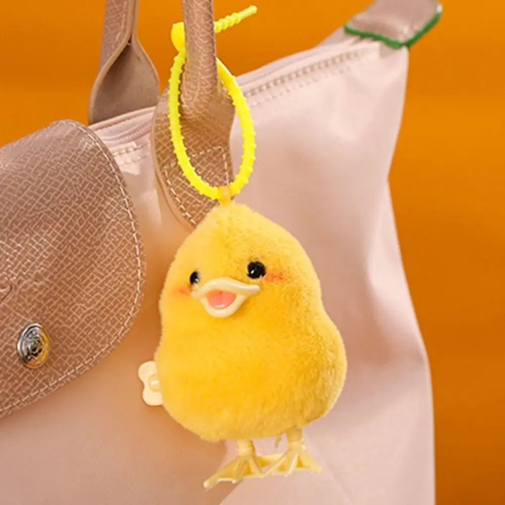 

Lifelike Duck Wind Up Jumping Toy Plush Walking Clockwork Spring Chicken Toy Cute Interative Guide Baby Crawling Toy