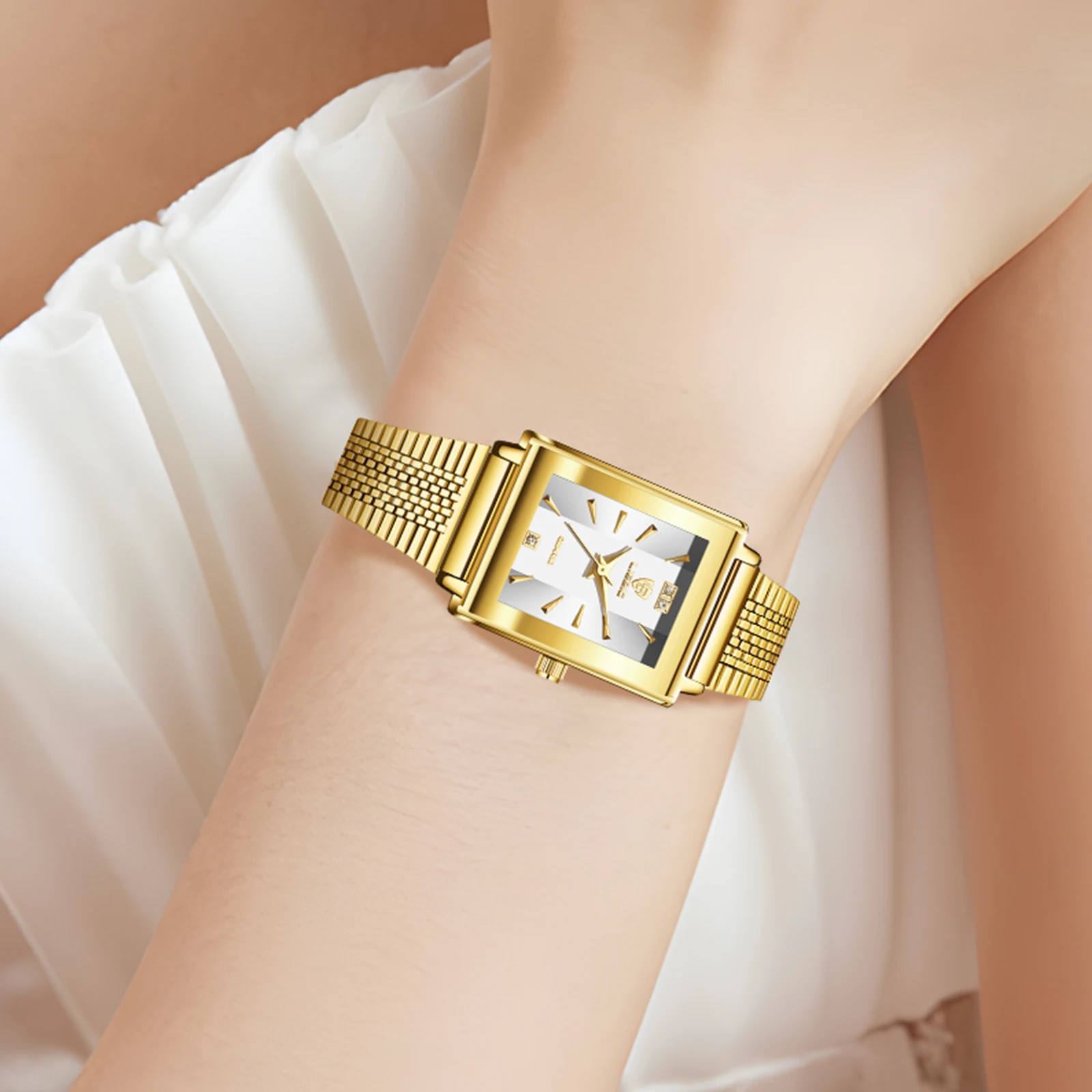 LIEBIG Женские часы Элегантные кварцевые наручные часы Простые модные автоматические часы для женщин Часы с ремешком из нержавеющей стали