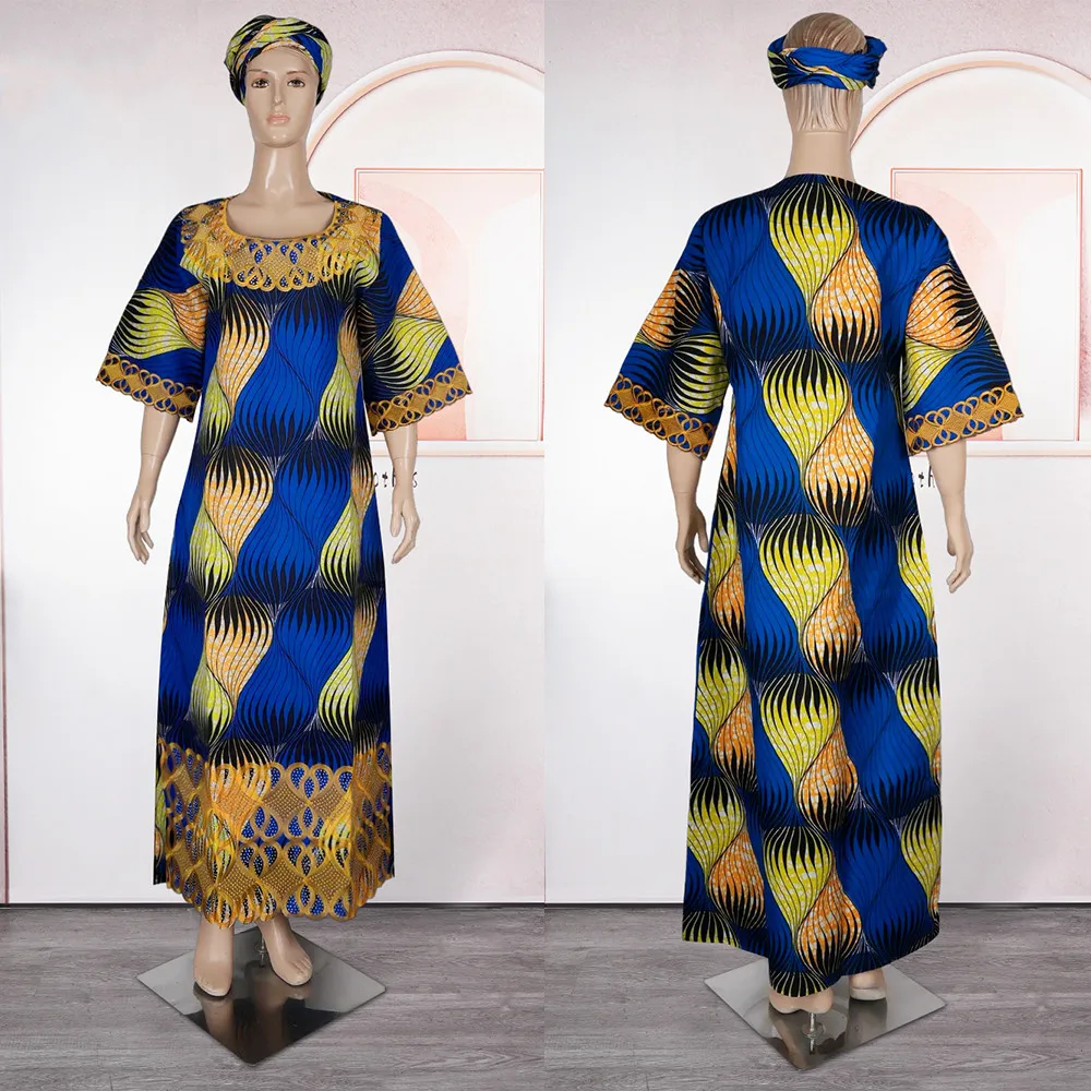 Plus Size African Clothes for Women 2025 New African Dashiki Ankara Print Robe Bazin Design Wax Wedding Party Dresses