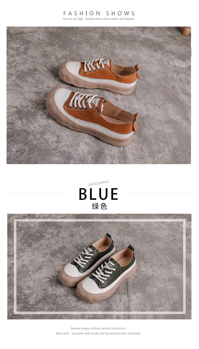 Neue bequeme Schuhe aus echtem Rindsleder, Damen-Freizeitsneaker, farblich abgesetzte Schnürschuhe, Damen-Mokassins, Outdoor-Wanderschuhe, Größe 42 – Detail 19