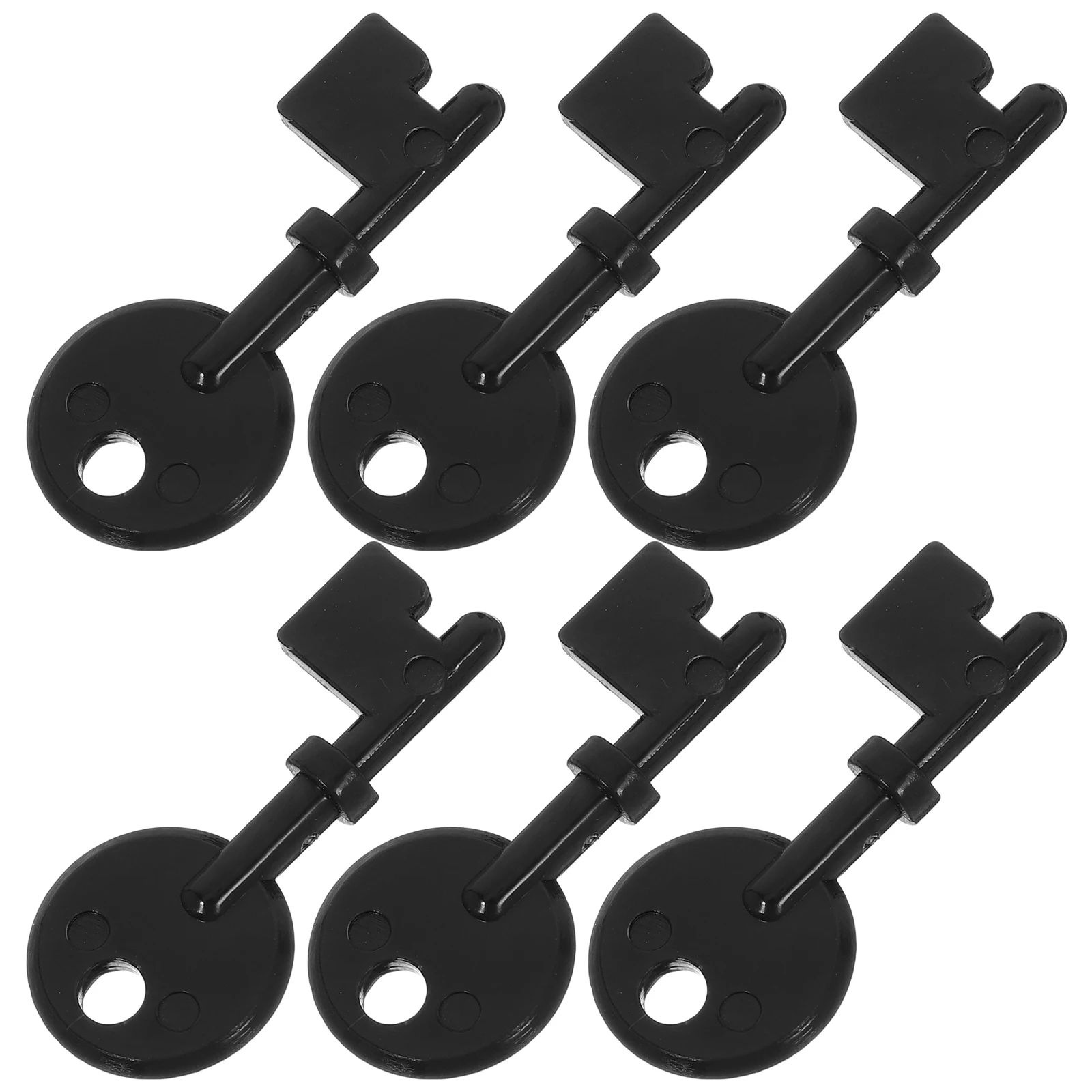 6 Pcs Alarm Button Key Reset Replacement Switch Emergency Buttons Plastic Black Keys