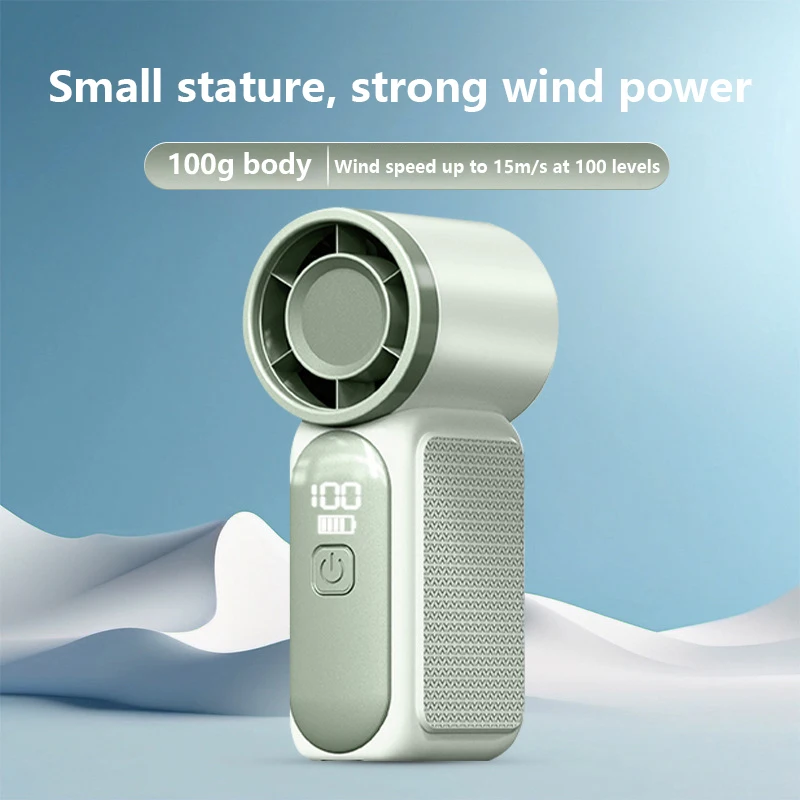 Foldable Mini Turbo Handheld Cooling Fan Up Strong Airflow Type C Charging Long Endurance Portable Fan Outdoor Camping Daily