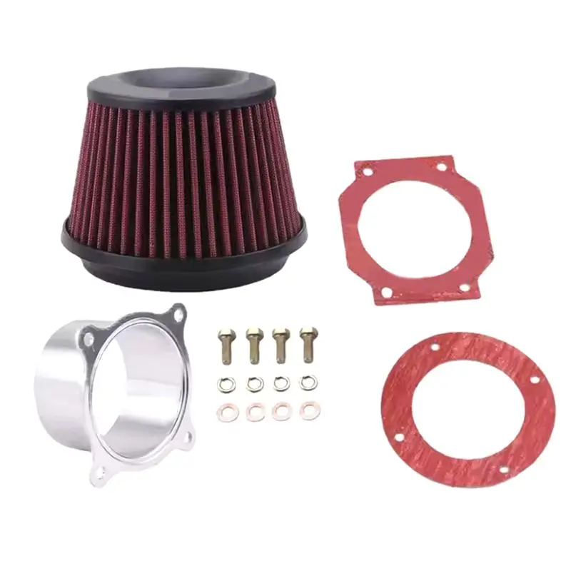 

ABXV-Universal Car Vehicle Cold Air Intake Filter 3Inch 76Mm High Flow Intake Air Filter Cleaner Racing Car