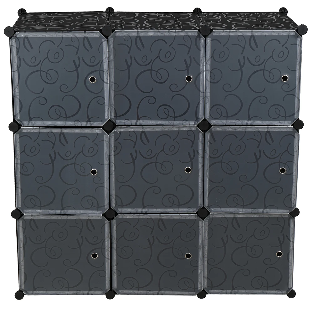 

Cube Storage 9-Cube Closet Organizer Storage Shelves Cubes Organizer DIY Closet Cabinet with Doors ,White and Black Color