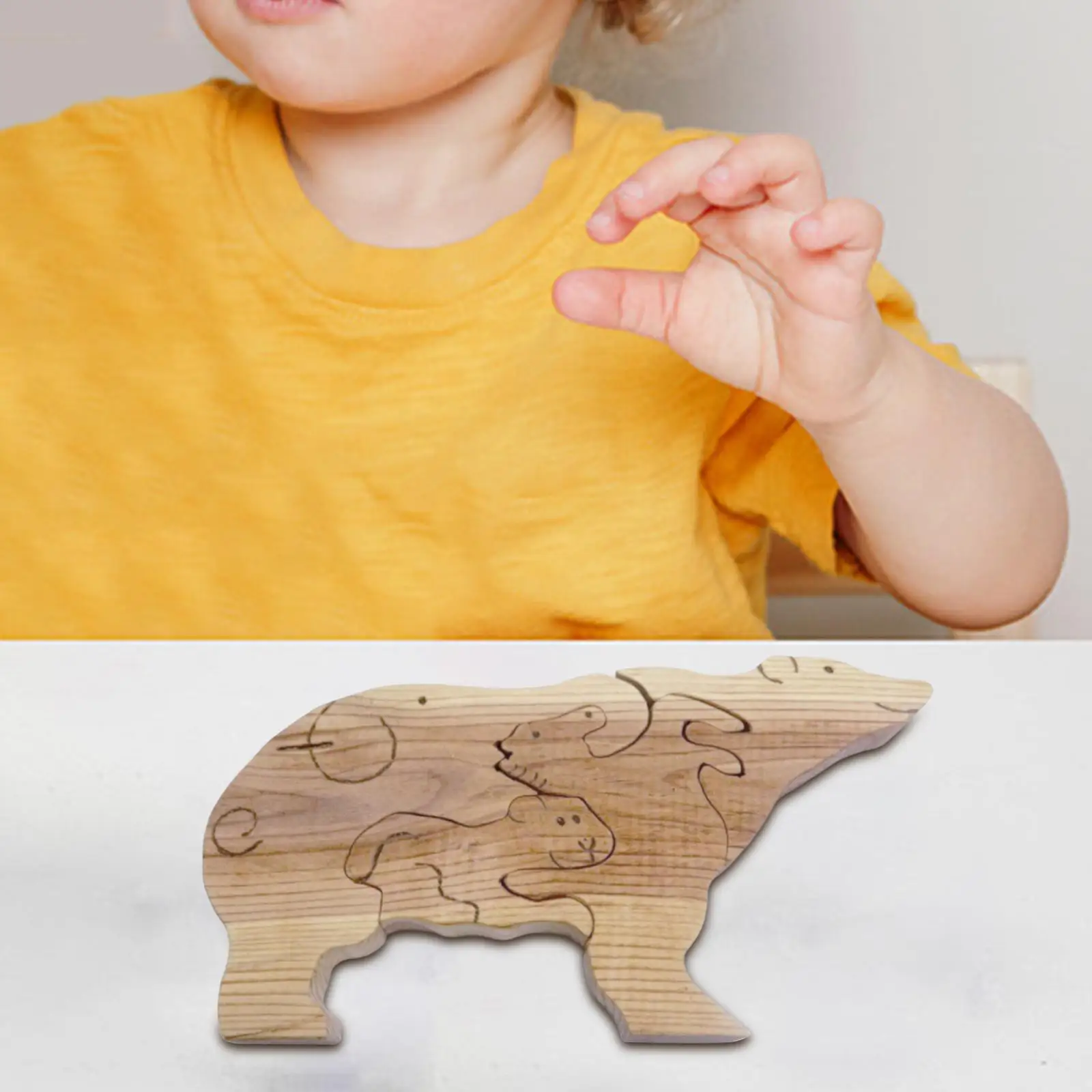 

Wooden Bear Puzzle Cute Unique Keepsake Birthday Gift for Holidays Dads Moms