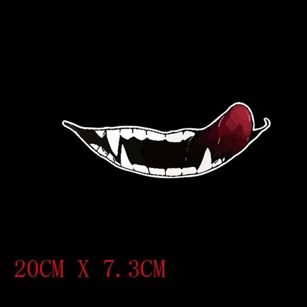 Accessories Evil Tooth Dark Personality Creative Marks Headlight Decal Waterproof Motorcycle Helmet Sticker Car Sticker
