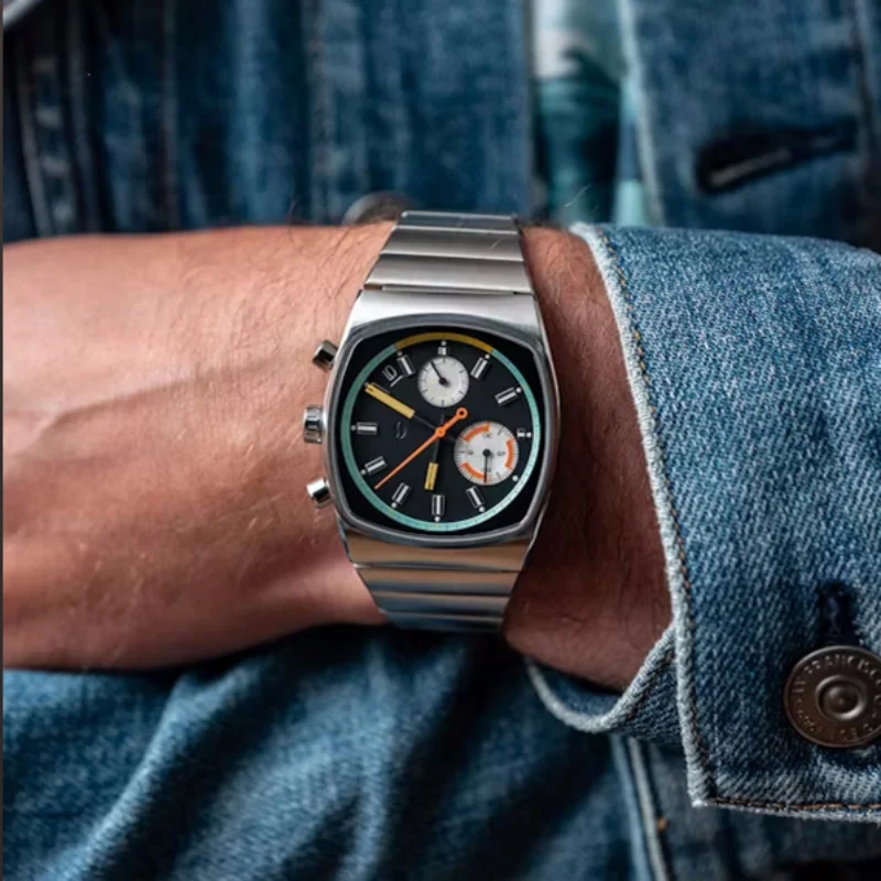 CILOA black square sports watch men's 2025 new brand authentic fashion stainless steel strap quartz watch light luxury gift