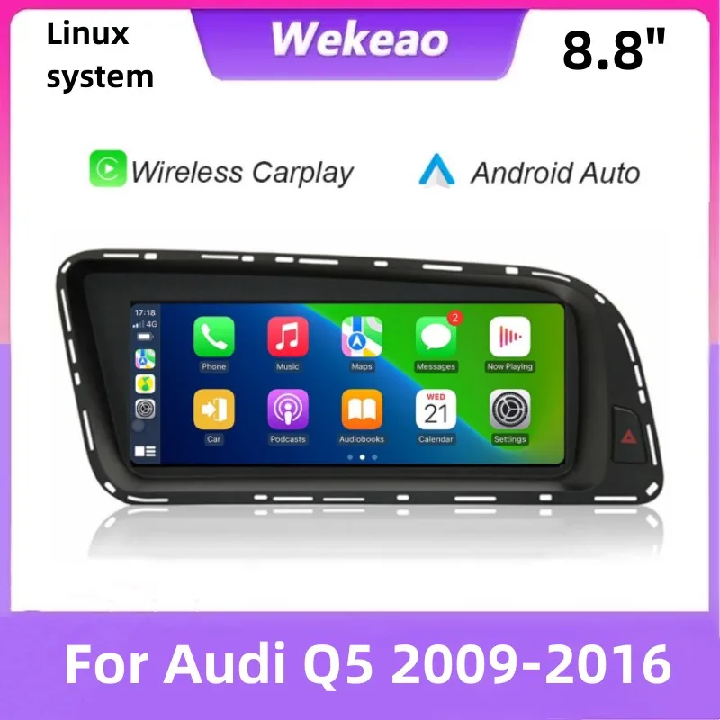 

8.8inch Wireless Carplay Android Auto Multimedia Player Stereo Car Radio for Audi Q5 2009-2016 Head Unit