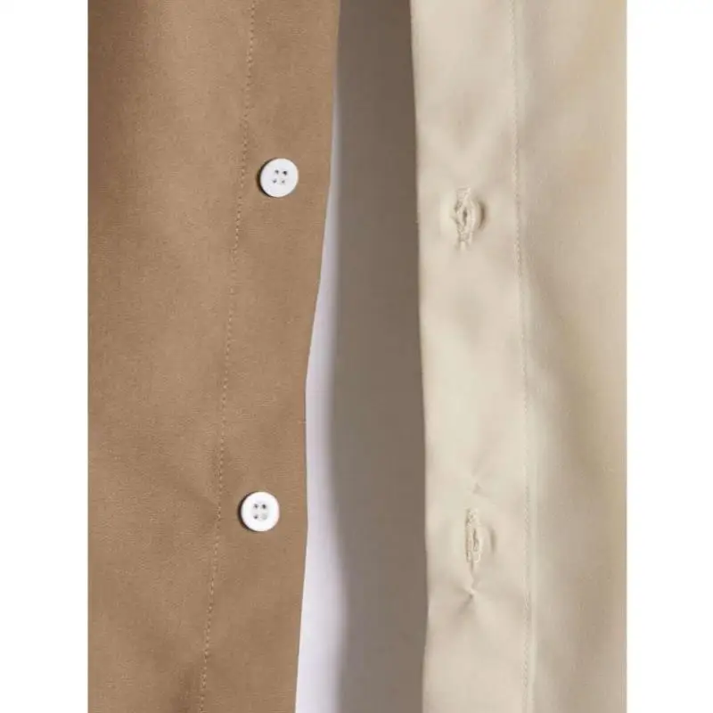 Slim Fit Men's irt Autumn Pattern Printed Blo Letter Design PU Leather Fabric Comfortable Inner Wear  Collar Seven Sl...