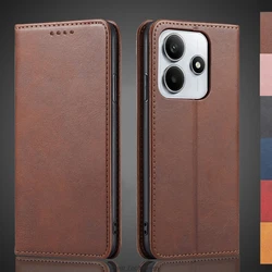 Magnetic attraction Leather Case for Xiaomi Redmi Note 14 5G /Note 14 4G Global Holster Flip Cover Case Wallet Bags Fundas Coque