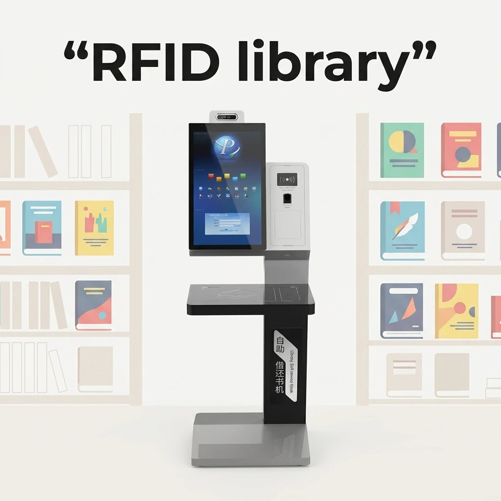 Smart Library Self-Service Book Borrowing/Returning Kiosk With RFID System Sheet Metal WiFi Enabled RFID Book Device
