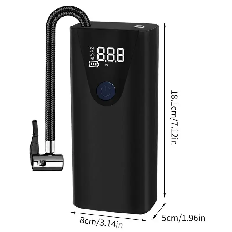 Portable Car Tire Inflator Air Pump For Car Tires Air Compressor Rechargeable Air Pump Tire Air Compressor Bikes Tire Pump