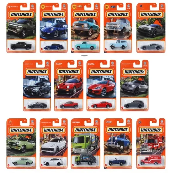 2024 Mattel Matchbox Car Boys Toys 1:64 Diecast Porsche Cayenne Fiat Turbo Tesla Model Y Lamborghini Mercedes AMG Birthday Gift