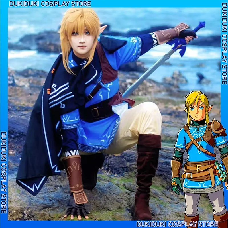 

Link Game Zelda Cosplay Breath of the Wild Cosplay Costume Linke Shirt Cloak Accessories Set Adult Kid Outfit For Carnival Party