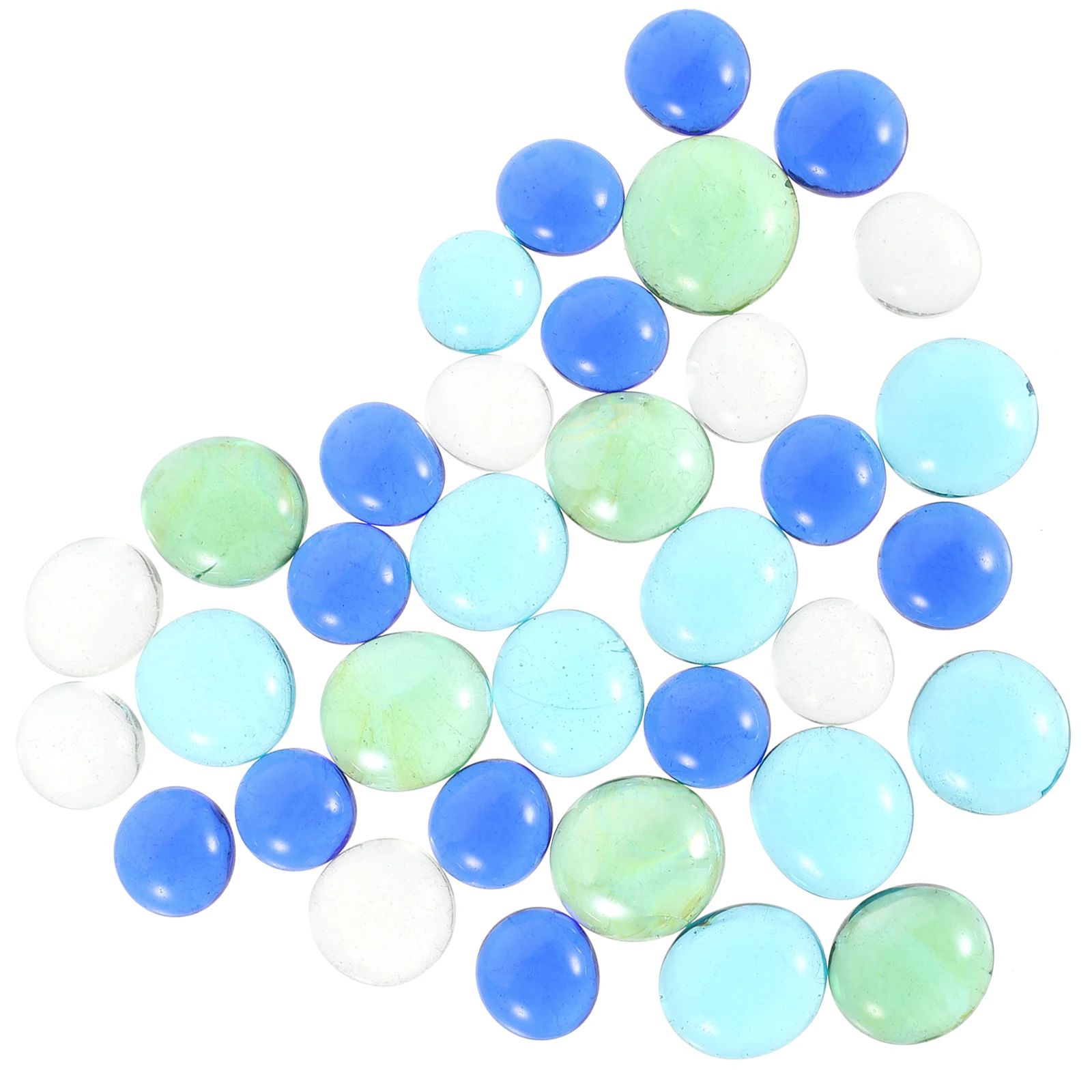 

3 Bags Glass Flat Beads Decorative Rocks Aquarium Fish Tank Lawn Vase Filler Colorful Stone Ornament Reusable Gravel