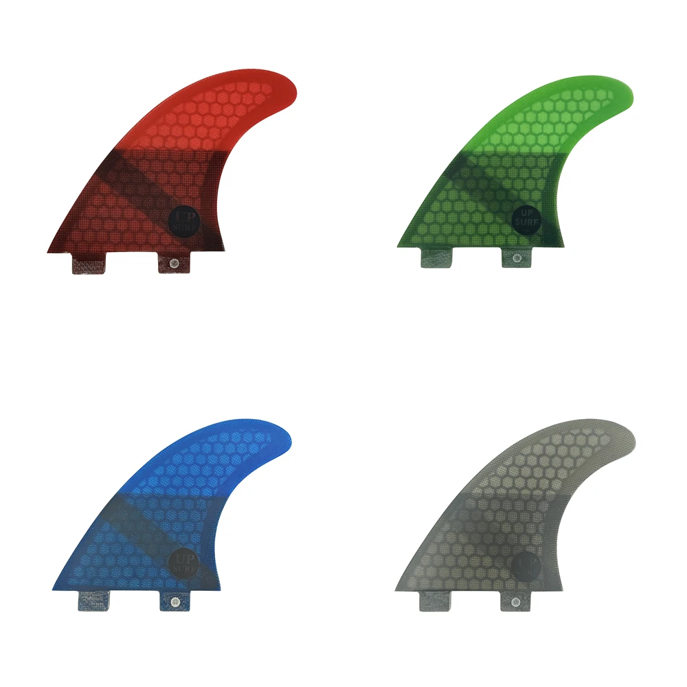 

UPSURF FCS Surfboard Fin Thruster Double Tabs M Quilhas 3pcs/set Honeycomb Fibreglass Surfing Fins Multiple Colors Funboard Fins