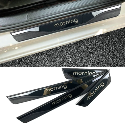 para Kia Morning 2017 2018 2019 2020 2021 2022 Cubierta de umbral de puerta de acero inoxidable, Protector de placa de desgaste, embellecedor de estilo