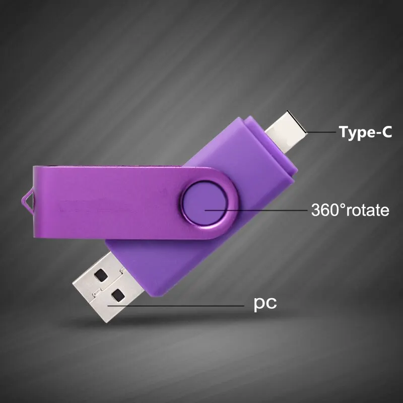 TYPE-C USB3.0 Flash Drive 128GB Key Chain Pen Drive USB Stick High Speed Pendrive for Mobile Phone 64GB