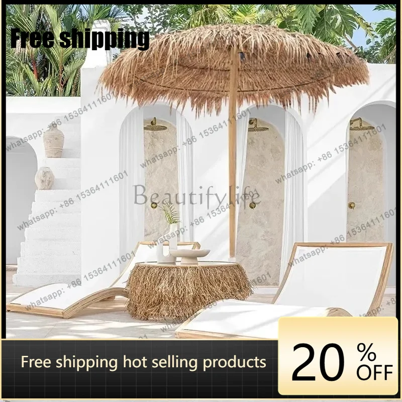 zj.resort courtyard balcony lounge chair furniture waterproof and sun protection Outdoor leisure sofa bed hotel beach pool bed