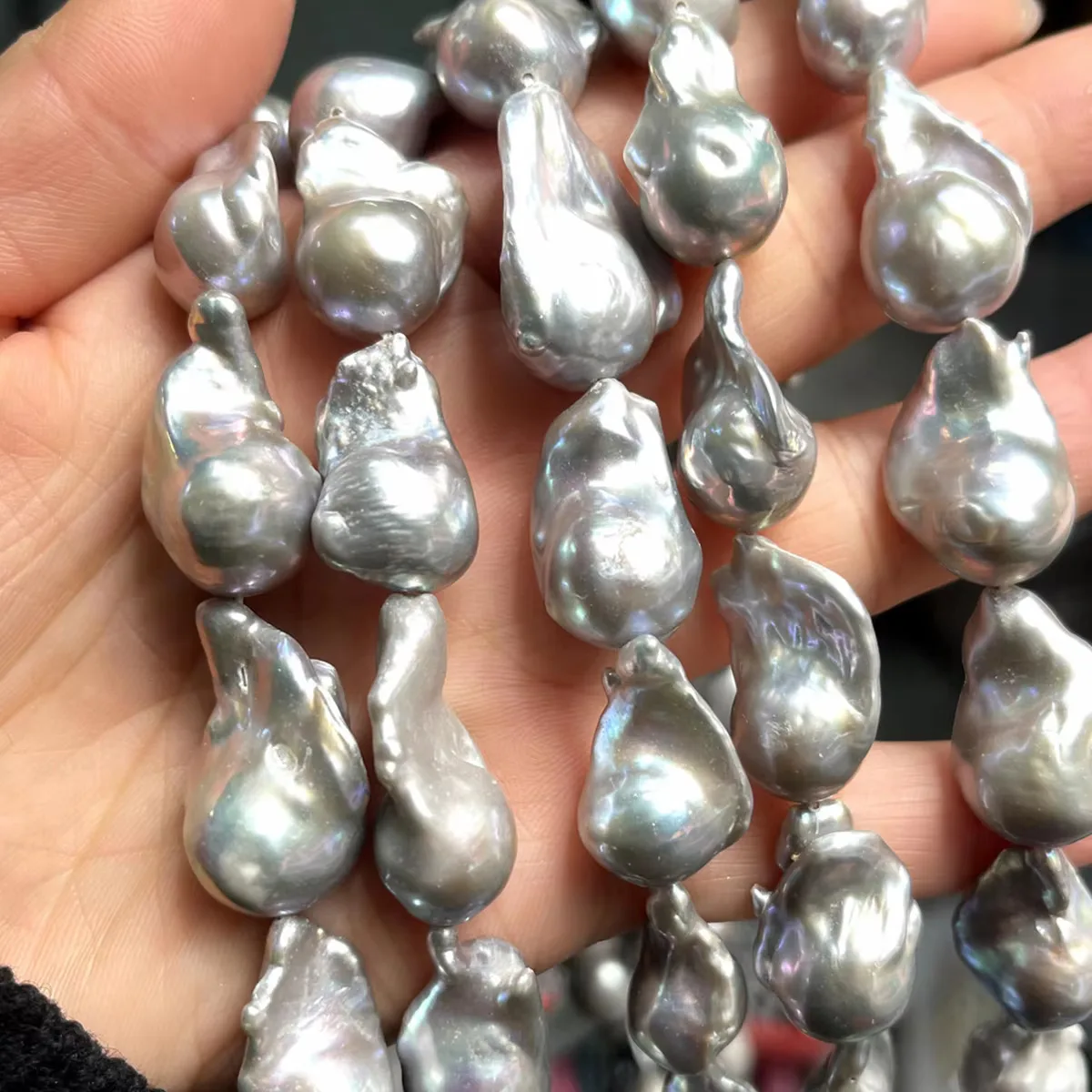 

Natural Freshwater Pearl Gray Baroque Beads Irregural Looose Spacer Beads for Making DIY Jewerly Necklace Bracelet Accessories
