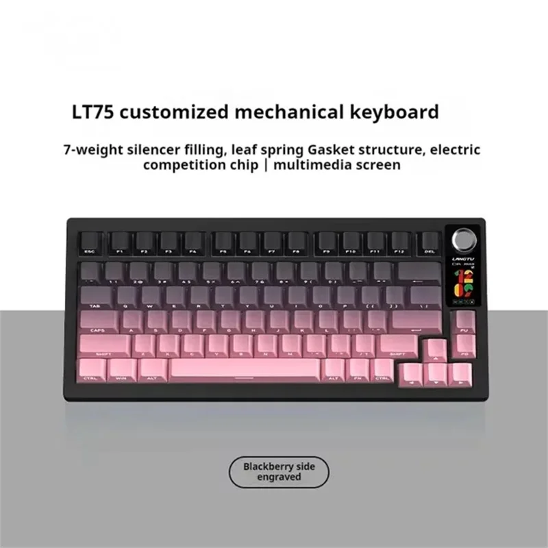 Portable Mechanical Keyboard 3-Mode 80 Keys Wired/Wireless/Bluetooth PBT RGB Gasket Customized Office Laptop PC Game Keyboard