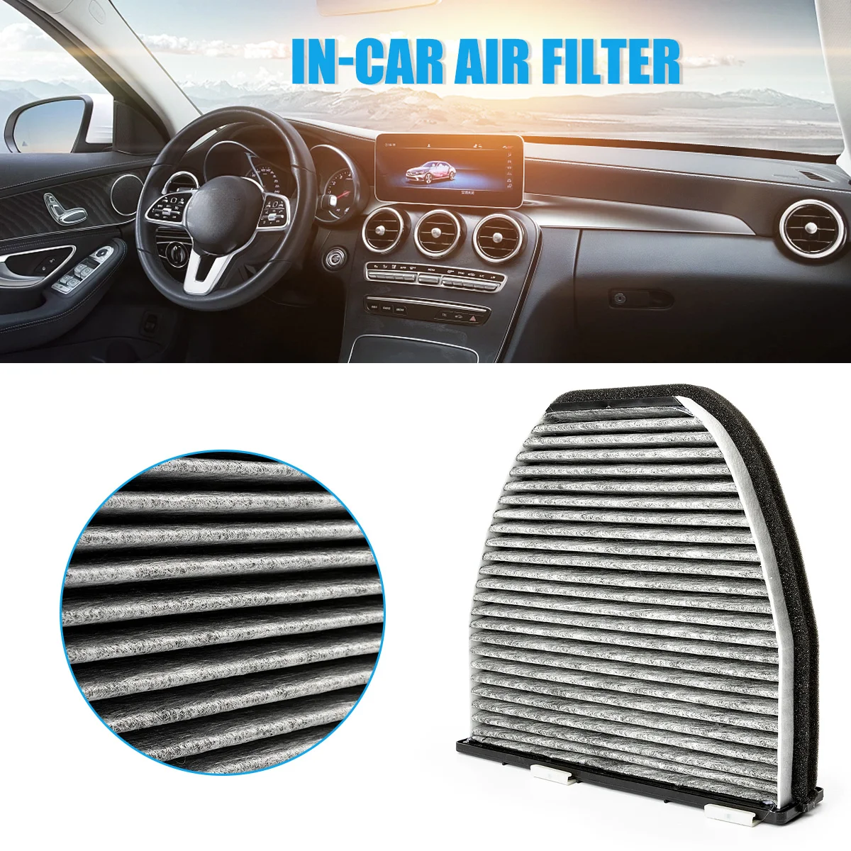 1PCS / 2PCS 2128300318 Activated Air Filter Calm 180 Motorcycle Cooling System Carbon Fiilter Cabin for Mercedes-Benz W204 W212