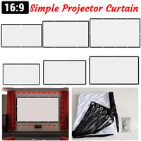 Simple Projector Screen Portable Projection Curtain Cloth Home Cinema Office Outdoor Movie 60/72/84/100/120/150 Inch HD Display