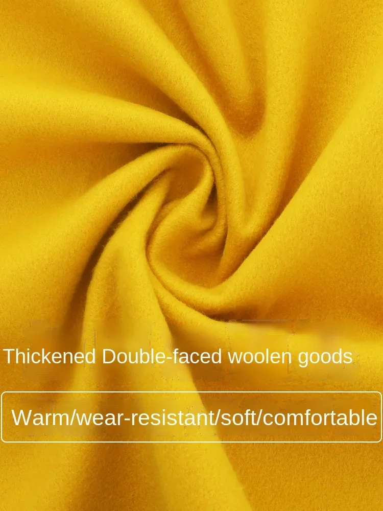 Autumn and Winter Thickened Double-sided Brushed Imitation Cashmere Woolen Fabric Coat Jacket Pants and Hats DIY Clothing Fabric