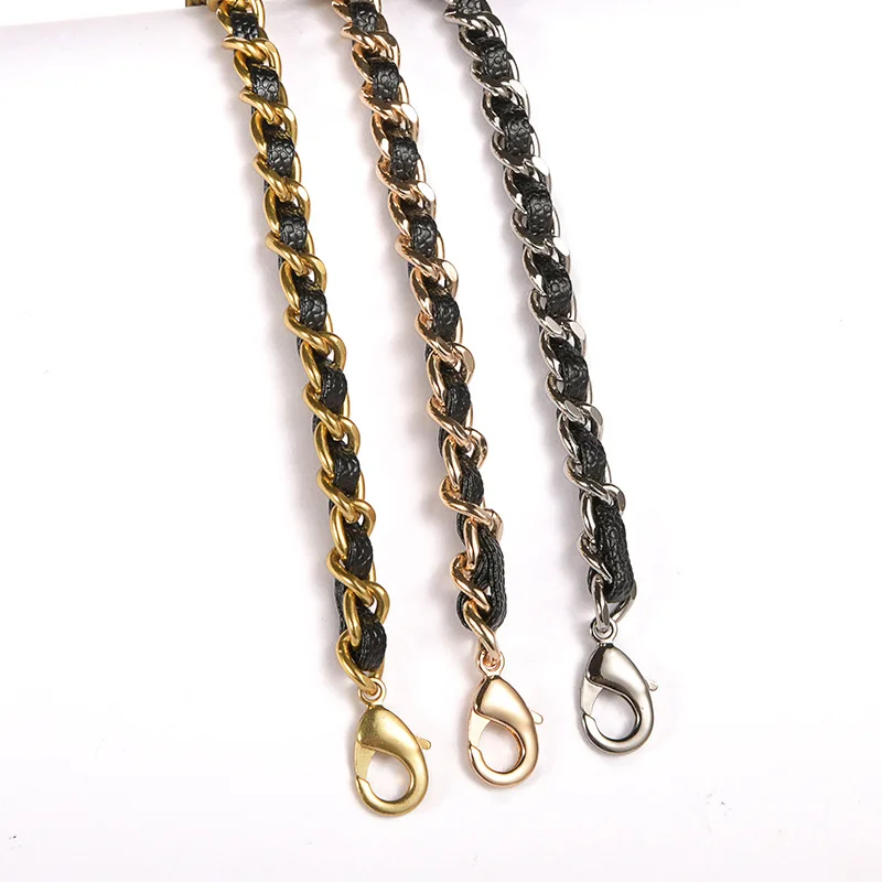 

Модная кожаная сумка с металлической цепочкой, ремешок через плечо, цепочка для сумки-кроссбоди, для кошелька и картхолдера