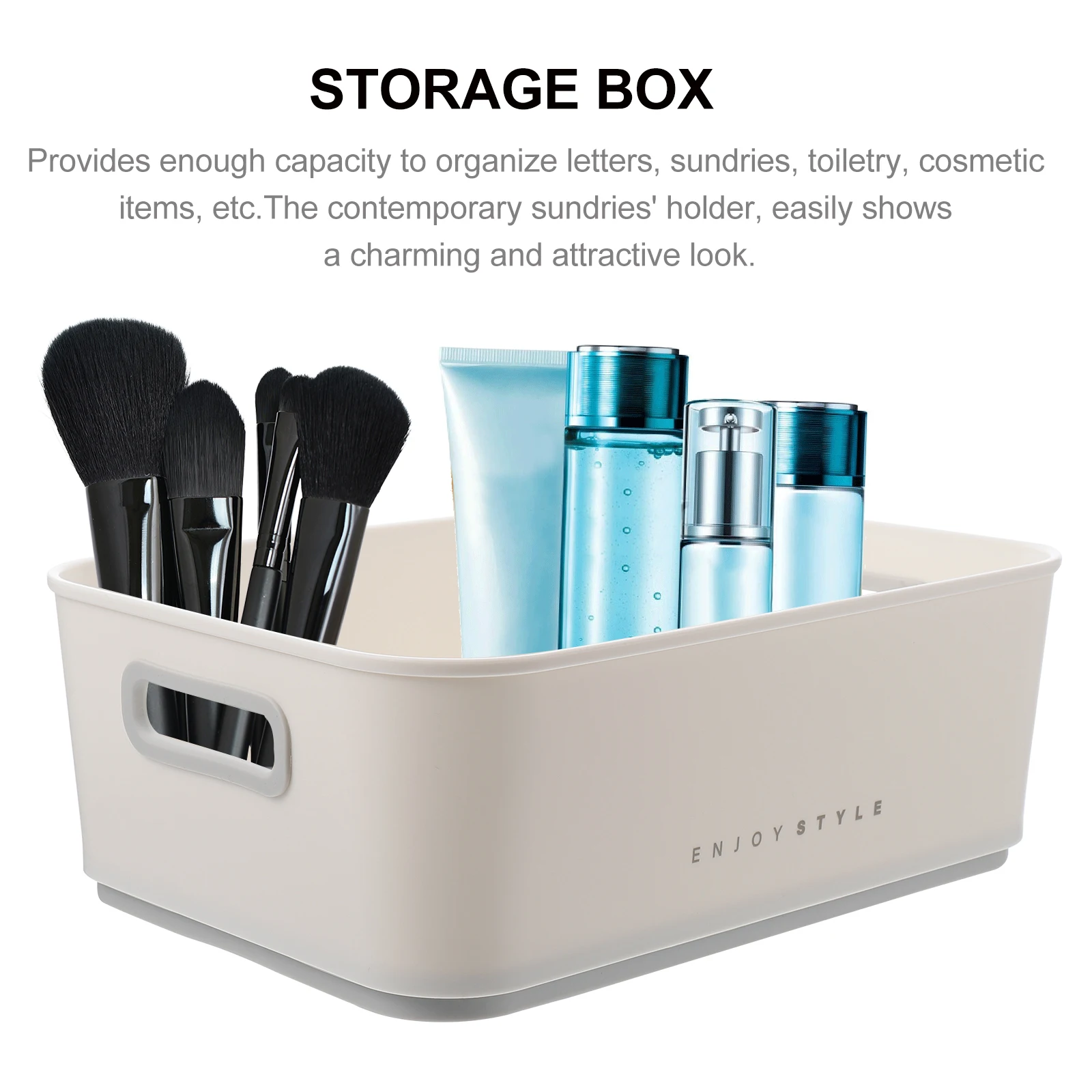 

Storage Basket Household Organizer For Toiletry Bathroom Desktop Makeup Sundries Box Plastic Container Kitchen