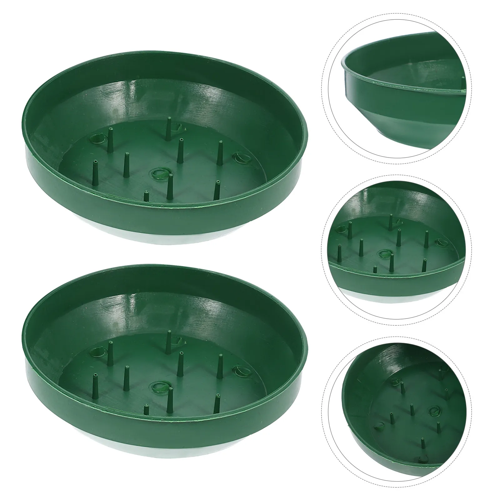 25Pcs Plastic Flower Arrangement Bowl Round Floral Base Tray for Wedding Centerpiece Party Holiday Decoration Fresh Flower Foam