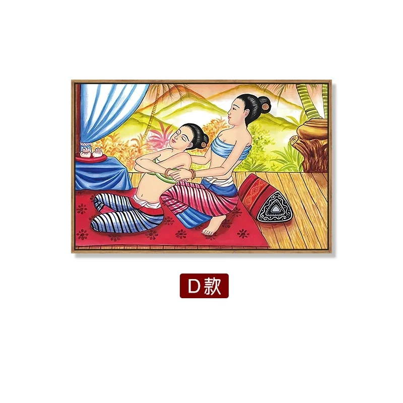 Southeast Asian Thai Massage Yoga Health Salon Posters Pictures Canvas Wall Art Home Decor Paintings for Living Room Decoration