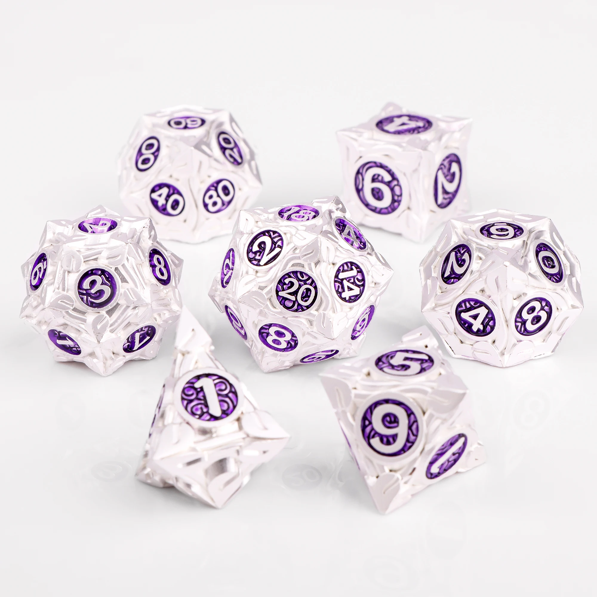 DND Metallwürfel 7-teiliges MTR Würfelset DnD Polyedrische Würfel für Dungeons and Dragons Rollenspiele D&D Würfel Geschenke Grüne Würfel – Detail 13