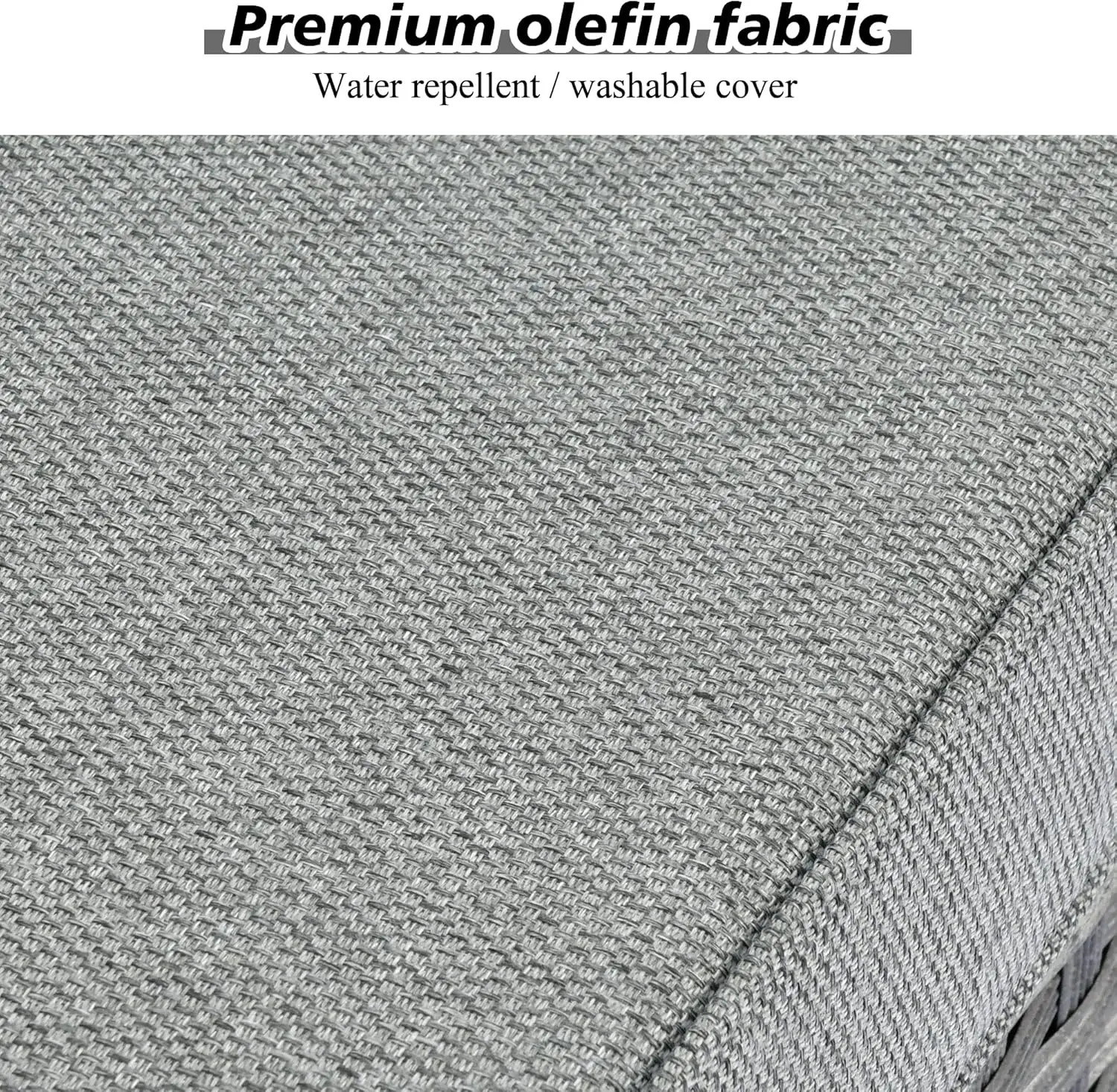 Modular Patio Outdoor Sectional Furniture Set Wicker Conversation Sofa Set,Out Door Couch Set (Grey Stripes/ Navy Blue)