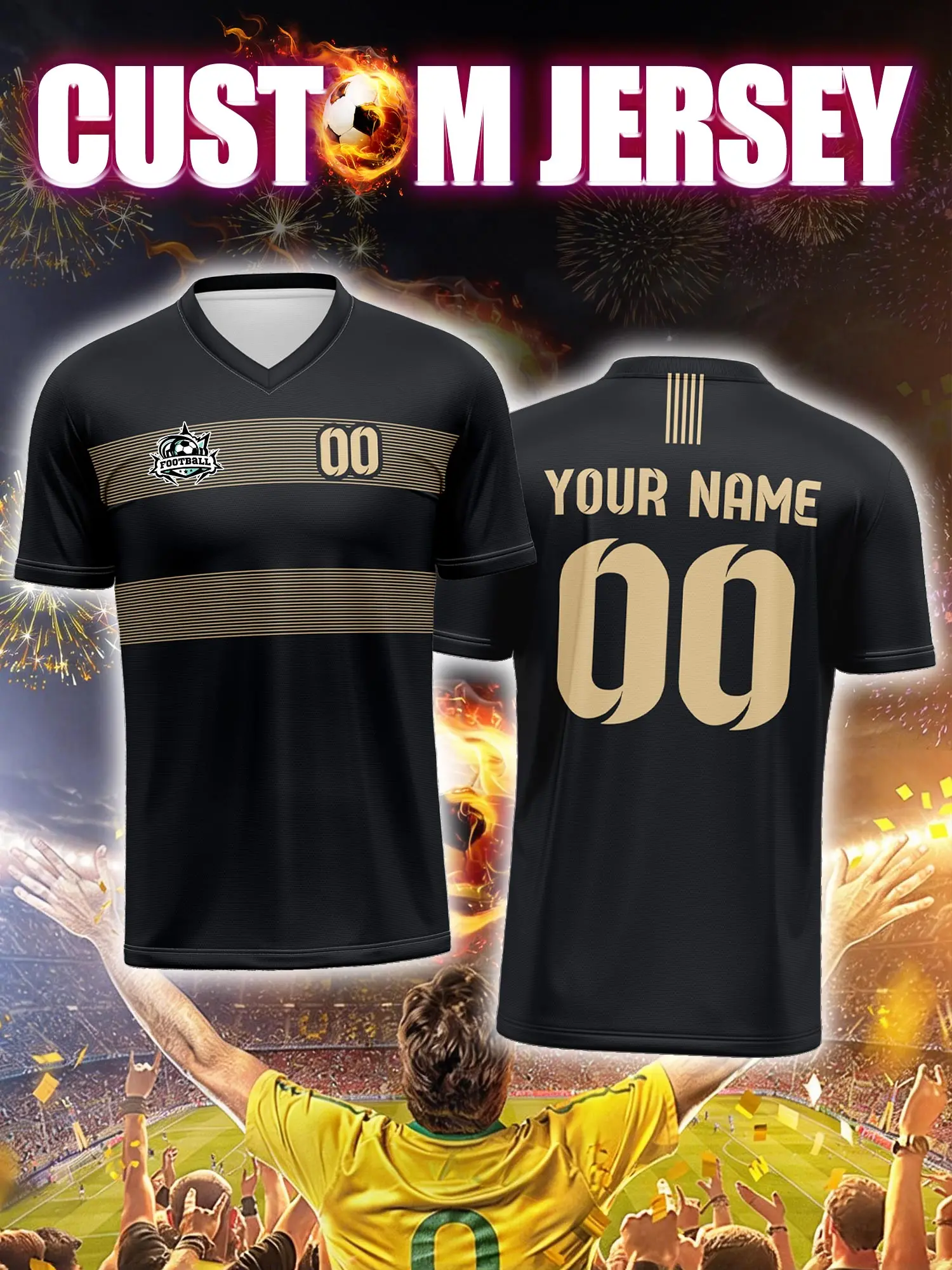 

Футболка для футбола с индивидуальным изображением, номером и именем, для тренировок, для любительских команд, для спортсменов.