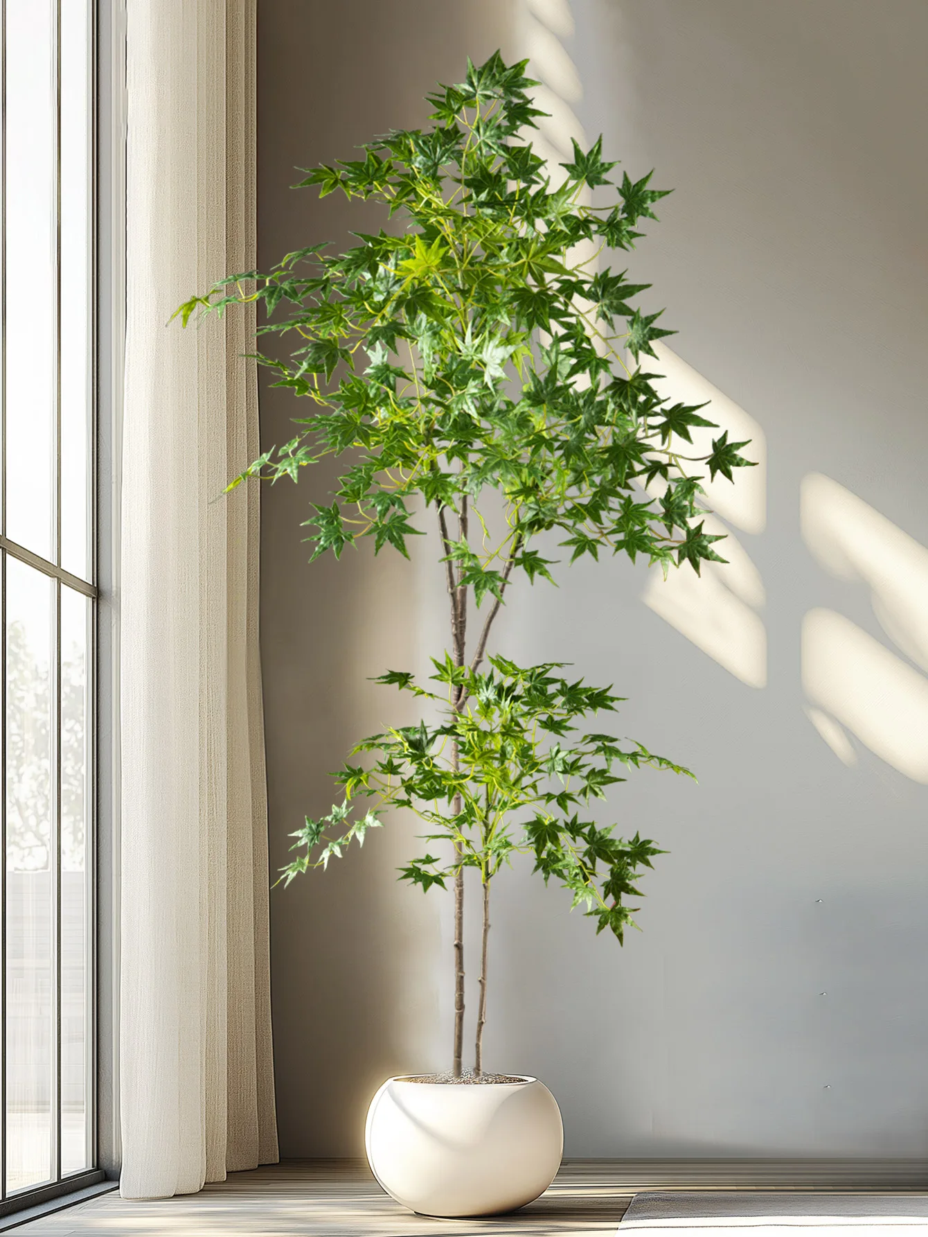 70–140 cm künstlicher Ahornbaum, gefälschte japanische Pflanzen, hoher Ahornzweig, Seidenhuhnklaue, Ahornblätter für Zuhause, Garten, Raumdekoration – Detail 3
