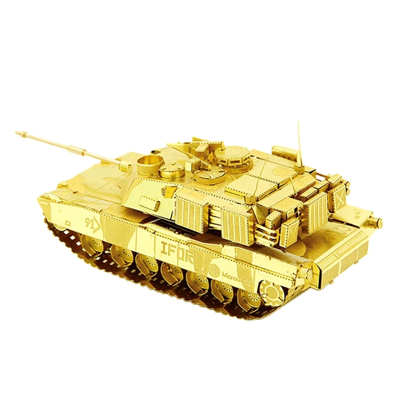 

Microworld 3D Three-Dimensional Metal Puzzle Main Battle Tank Educational Toy Model DIY Assembled Tank Creative Gift