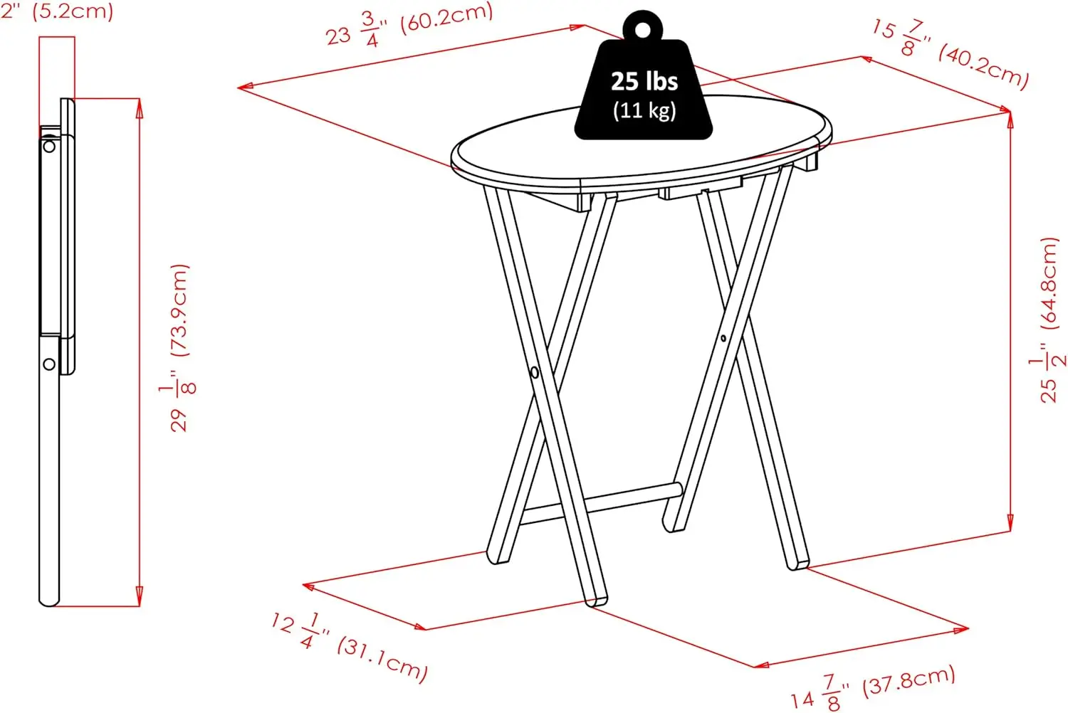 Snack Table Set with Stand for Living Room, 26", Cappuccino, Set of 4 Tables