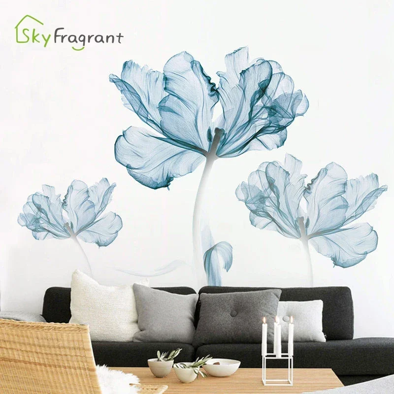 Creative Warm Wall Stickers Nordic Flower Self-adhesive Stickers Bedroom Living Room Decoration House Decoration Wall Decor