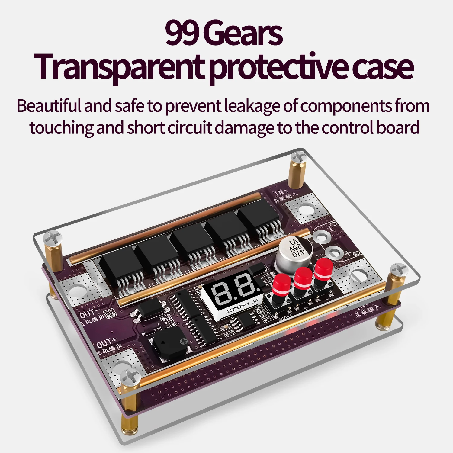 

99 Gears Adjustable Spots Welding Machine Control Board Portable for 0.1mm-0.2mm Nickel Sheet Lithium Battery Spot Welding Tool