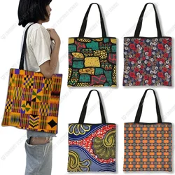 African Women Style Handbag LadiesTraditional ginkgo leaf Printing Shopping Bag Girls Shoulder Tote Bag