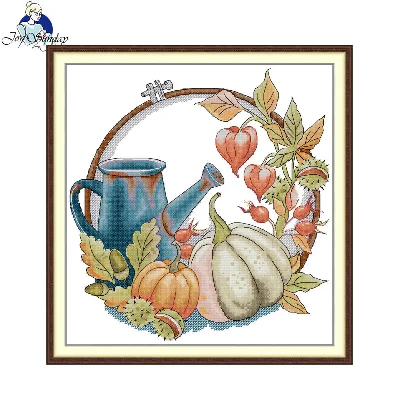 

Набор для вышивания крестиком Joy Sunday: Осенняя сцена, HD-узор, канва Aida 16/14/11CT, нитки DMC, набор для рукоделия, новый