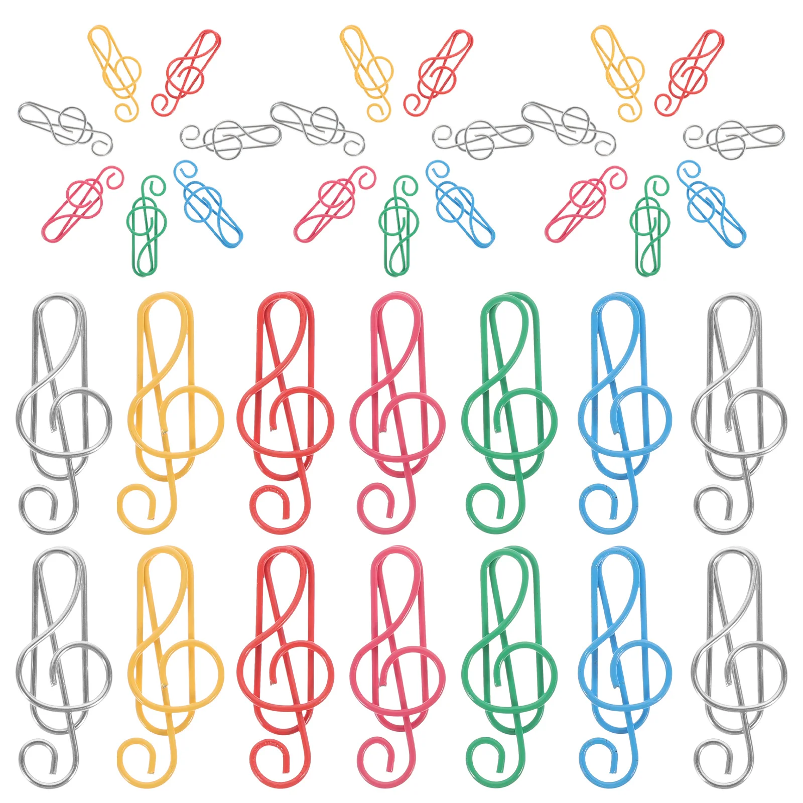 50 قطعة من مشابك الورق بتصميم ملاحظة الموسيقى الإبداعية، مشابك مستندات معدنية موثوقة لتنظيم ملفات المكتب والمدرسة #3