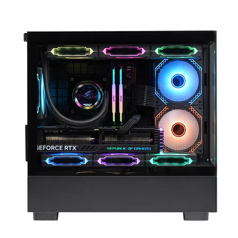 Xuanwu PRO Black PC Case Sea View Room Gaming Computer Desktop M-ATX Motherboard Support 360 Water Cooling 4090 Graphics Card