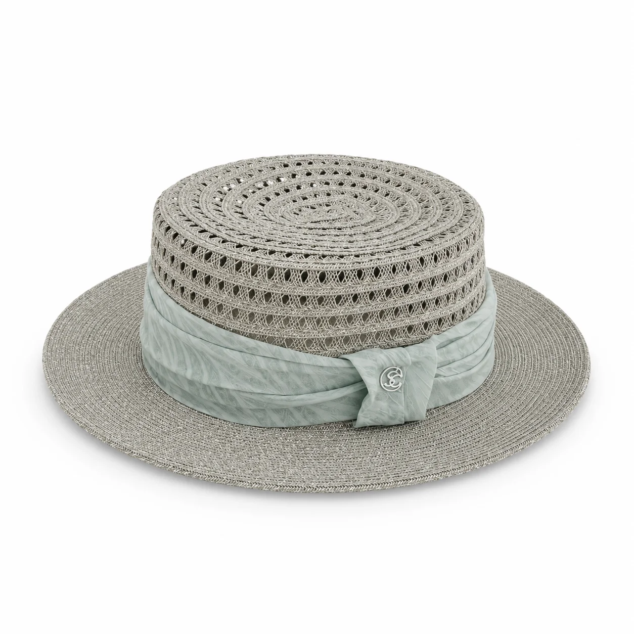 Stroh-Sonnenhut für Damen, Sommer, Strand, hohl gewebt, flacher Schirm, lässig, leicht, atmungsaktiv, UV-Schutz, für Outdoor und Reisen – Detail 4