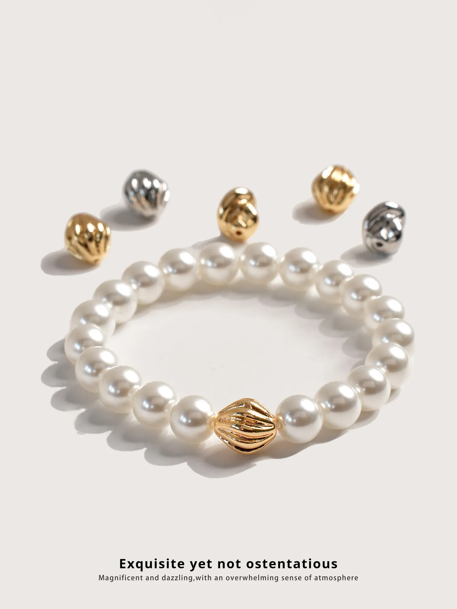 18K Gold Plated Irregular Rhombus Melon Pattern Spacer Beads DIY Bracelet & Necklace Findings