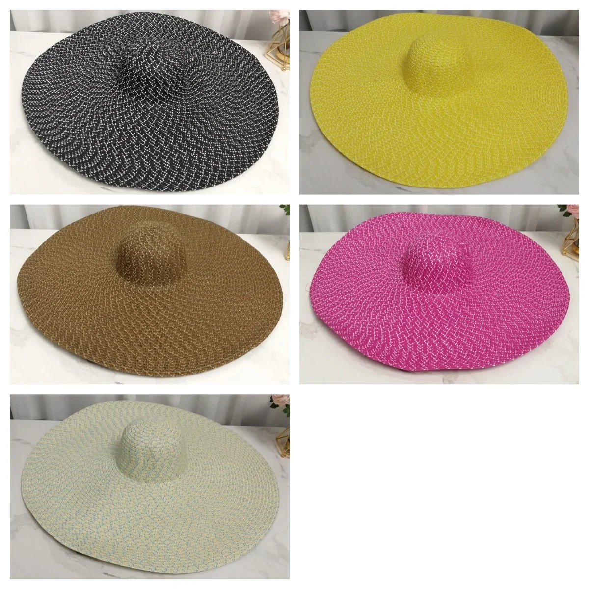 Multicolor Summer UV Protection Sunscreen Foldable Large Straw Hat Wide Brim Beach Hat New Floppy Breathable Photography Sun Hat