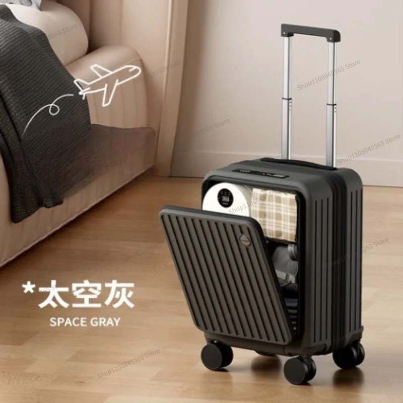 For 14 Inch Side Opening Small Boarding Suitcase 20x30x40 Wear-resistant Flip Cover Suitcase