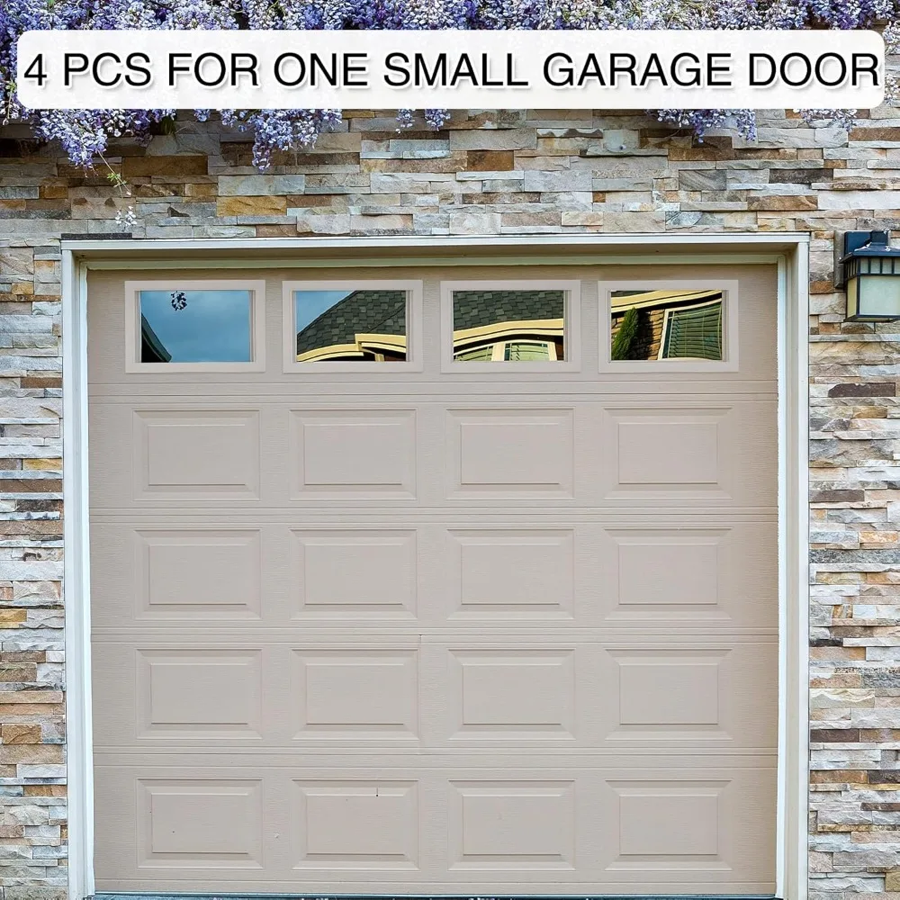 4 Pcs Garage Door Windows Vinyl with UV Resistant Plexy Glass Garage Door Windows Inserts(Style2)
