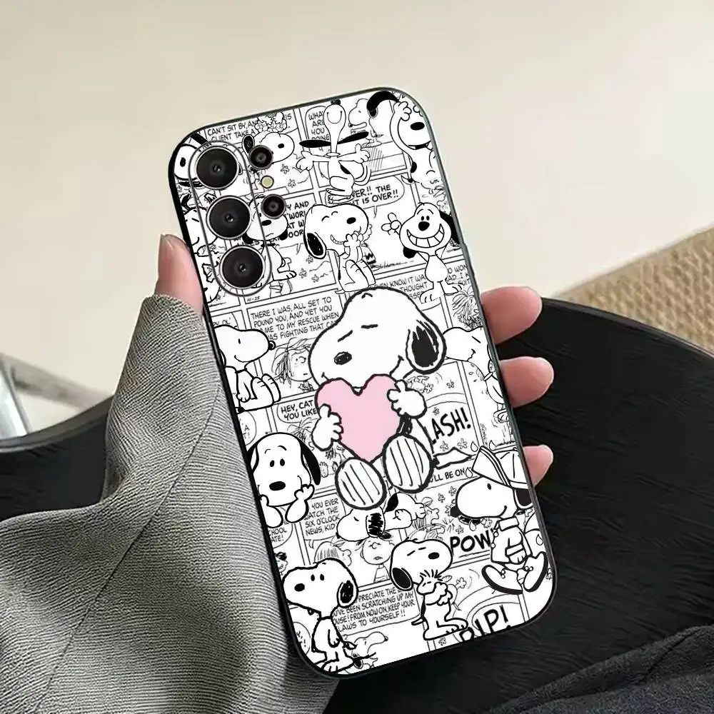 Vintage S-snoopy-s Black Soft Silicone Phone Case for Samsung Ultra S26, S24, S21, S22, S23, S30, Plus, Lite view 4